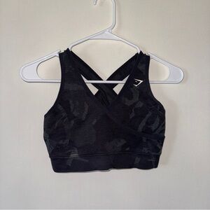 Gymshark Adapt Camo Seamless Sports Bra Black Medium